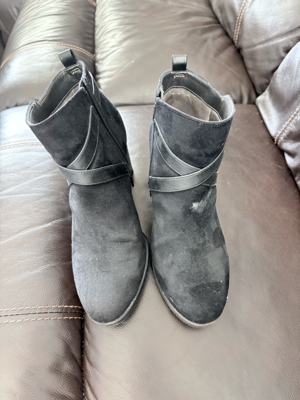 Black Suede Ankle Boots - Classic Women's Fashion